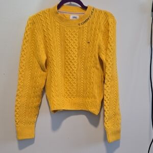 Tommy Hilfiger Women's Vibrant Yellow Cable Knit Sweater